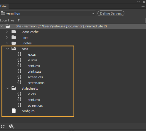 インストールされた Compass ファイル