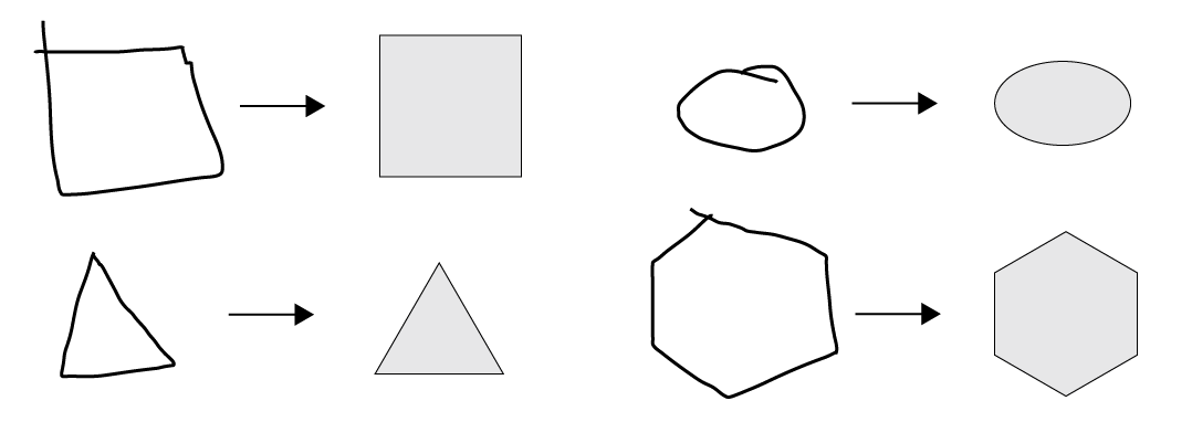자유형 제스처를 뚜렷한 벡터 모양으로 변환