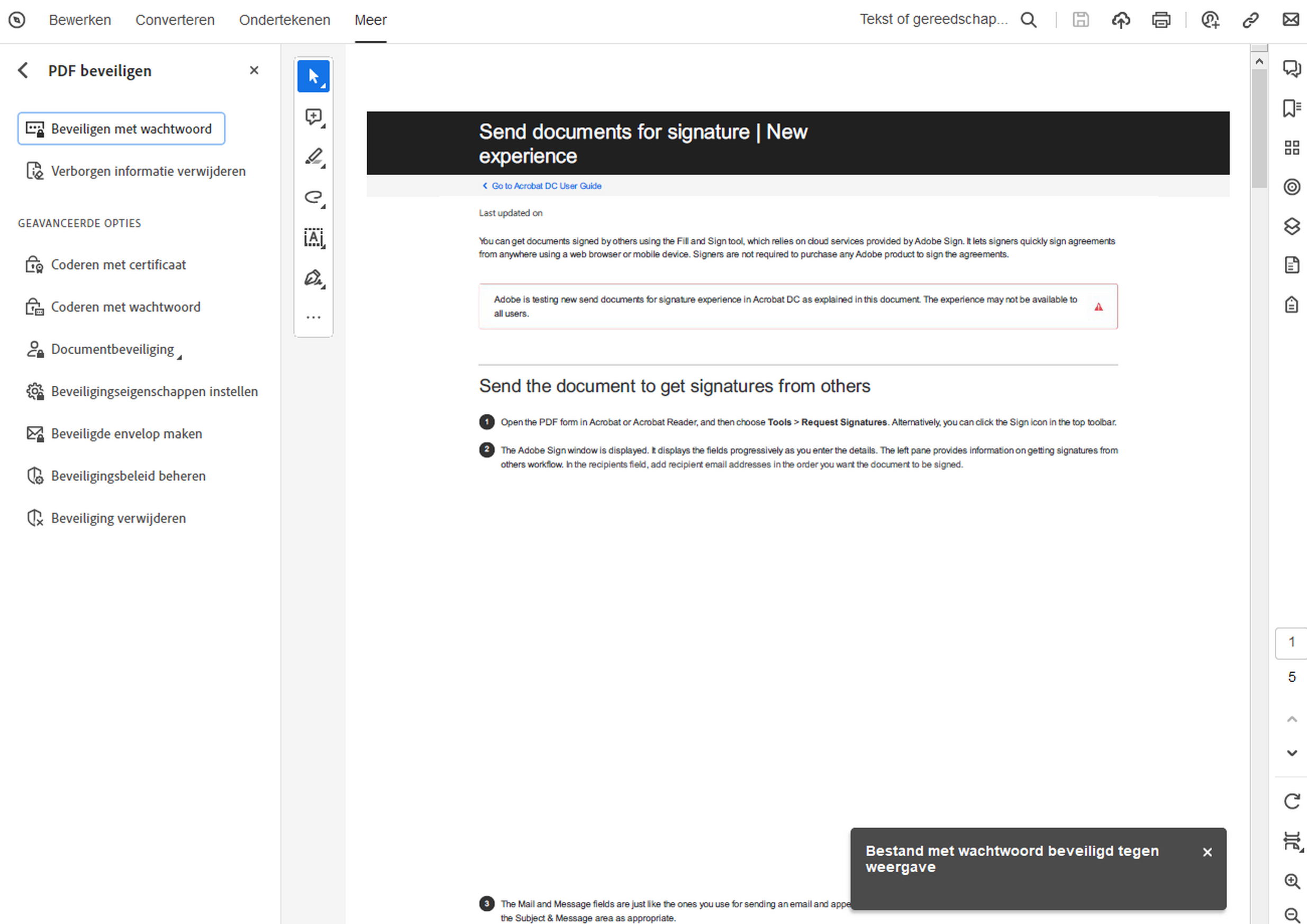 Bericht ter bevestiging dat het bewerken is beperkt Bericht ter bevestiging dat het bewerken is beperkt