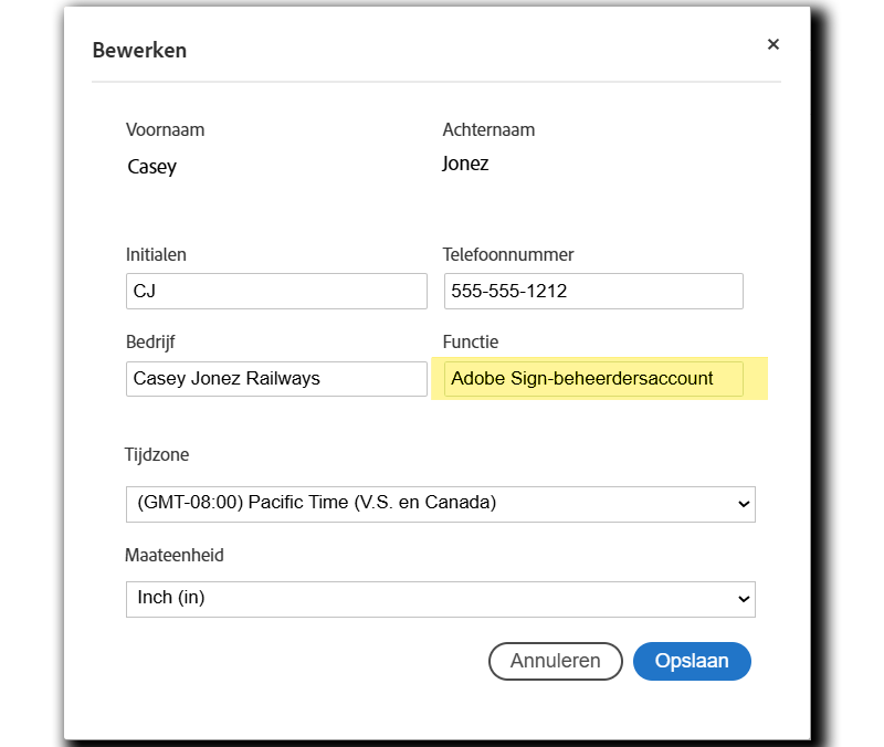 edit_-_phone_number Gebruikersprofiel met het veld Telefoonnummer gemarkeerd