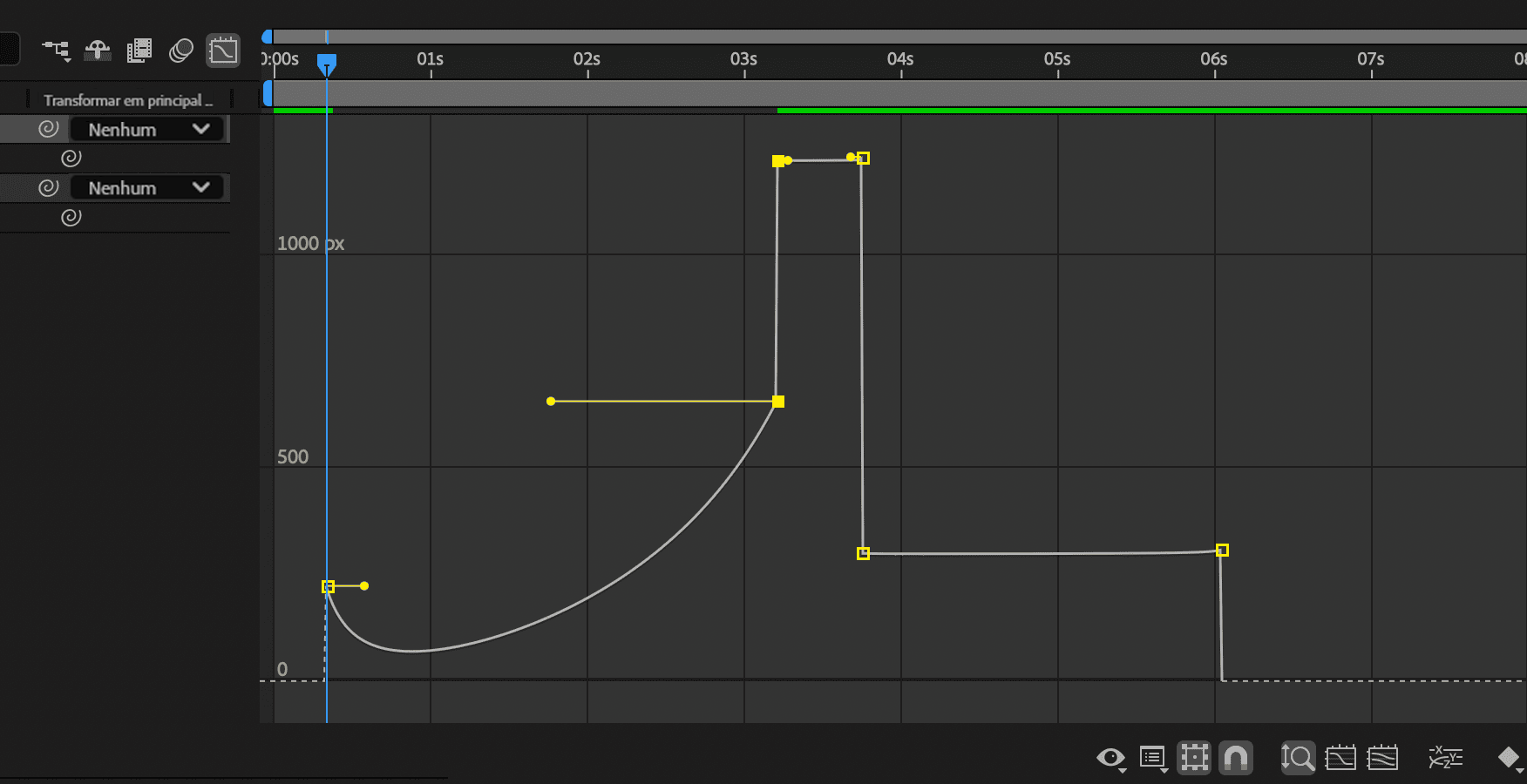 A interpolação “Bézier” cria alterações mais suaves.