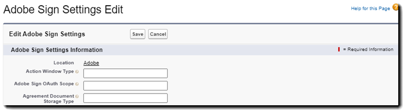 edição de configurações