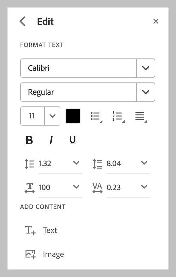 Formateringsalternativ