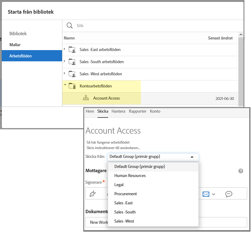 Mallar i kapslingar för UMG-kontonamn