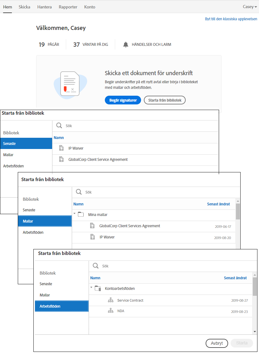 Bifoga från startsidan