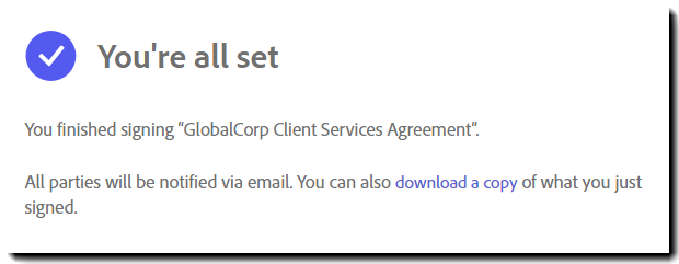 上傳後的成功頁面。