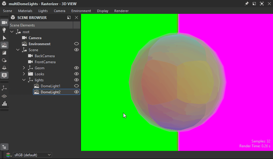 Scene browser - Toggling environment visibility Scene browser - Toggling environment visibility