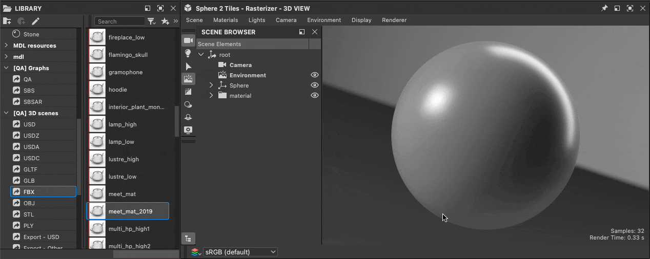 Loading a 3D scene - From the Library Loading a 3D scene - From the Library