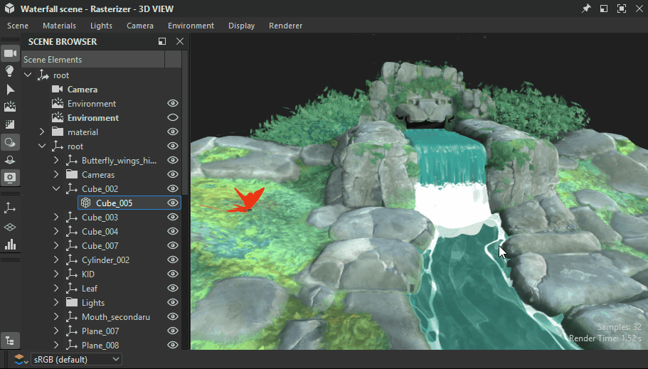 Overriding a scene material, tweaking it and resetting it to its scene state Overriding a scene material, tweaking it and resetting it to its scene state