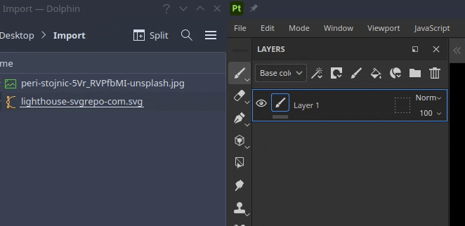 Gid showing drag and drop of a resource into the layer stack