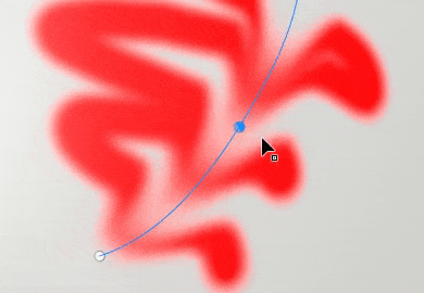 Gif showing a path tool in smudge mode